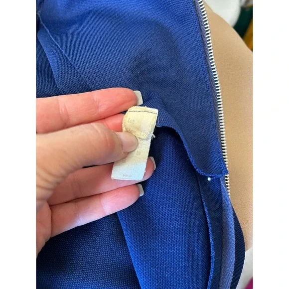 Vintage 70s Maxi Hostess Dress Collar Long Sleeve Talon Zip Blue Size Small - Picture 7 of 8